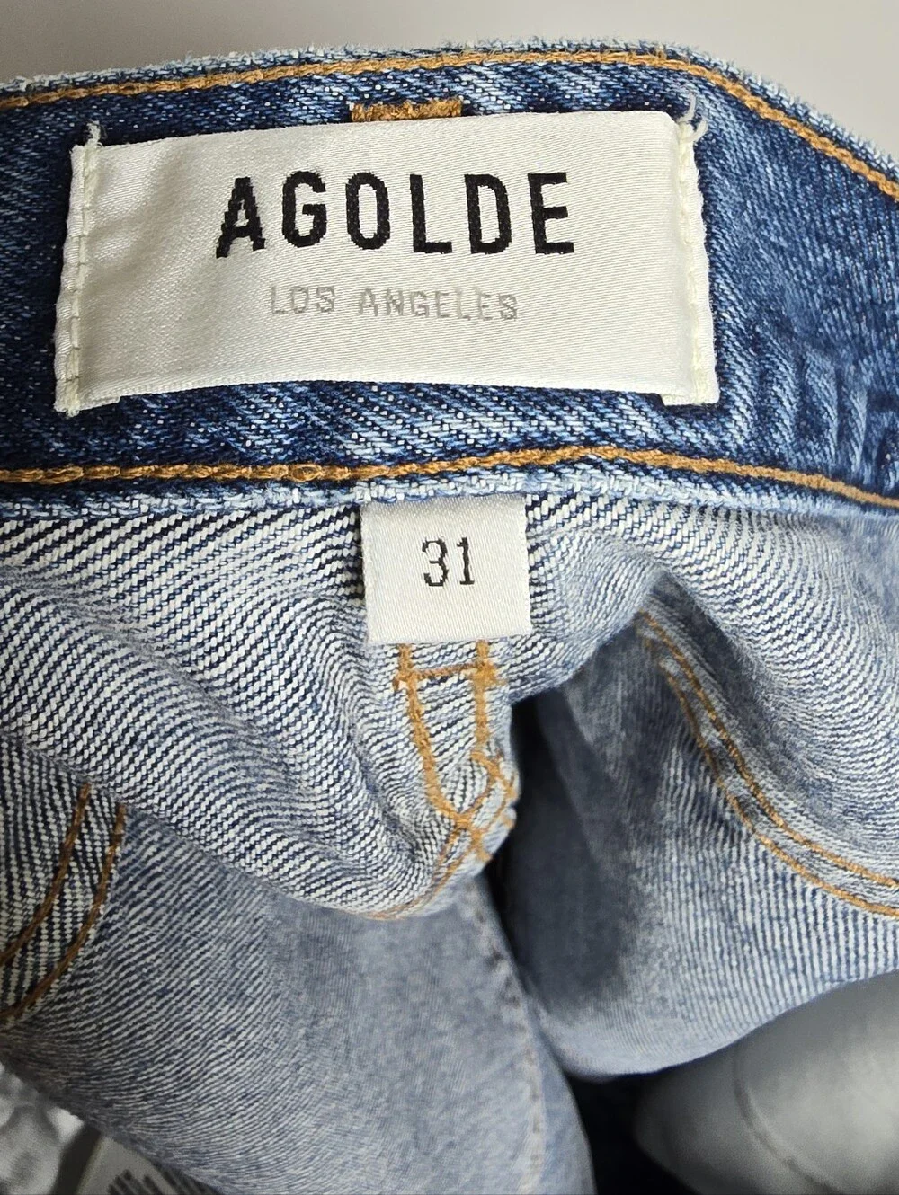AGOLDE NEW Dee High Rise Rolled Hem Denim Vintage Wash Blue Jean Shorts SZ 31